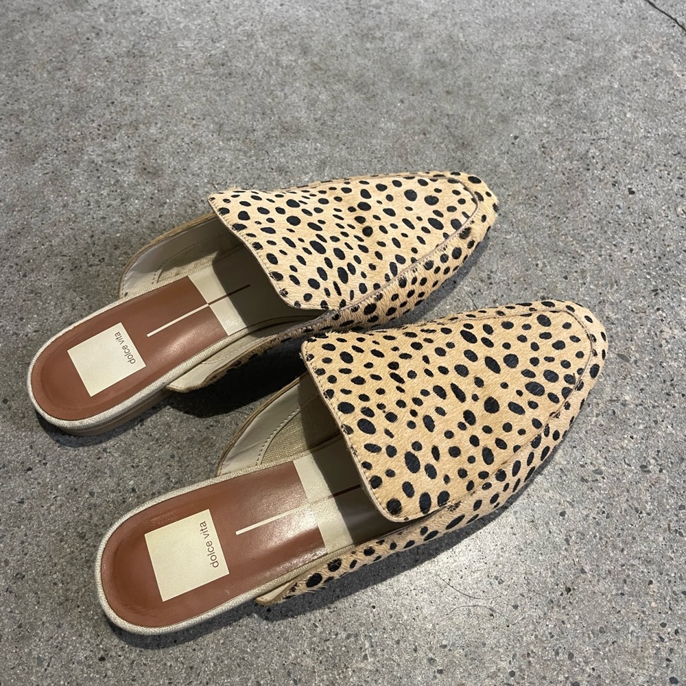 Dolce Vita Leopard Slides /Mules